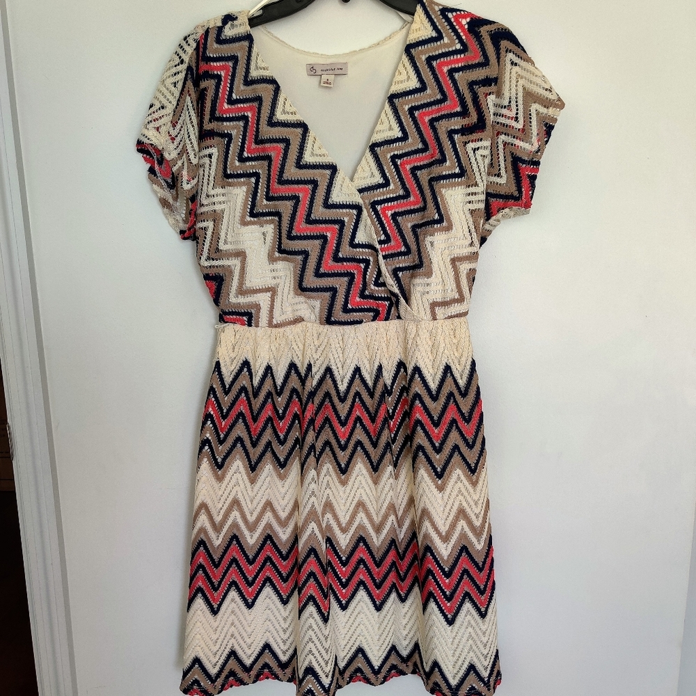 Chevron Lace Wrap Dress - Picture 1 of 6